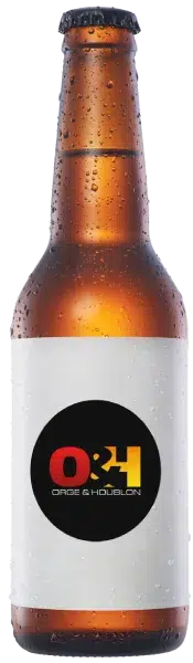 Bouteille de bière avec logo Orge et Houblon